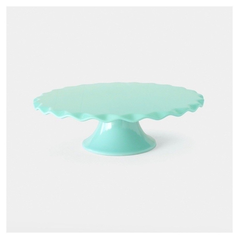 SusieCakes Cake Stand Mint Green Scalloped Melamine 2-Piece FabFitFun NEW